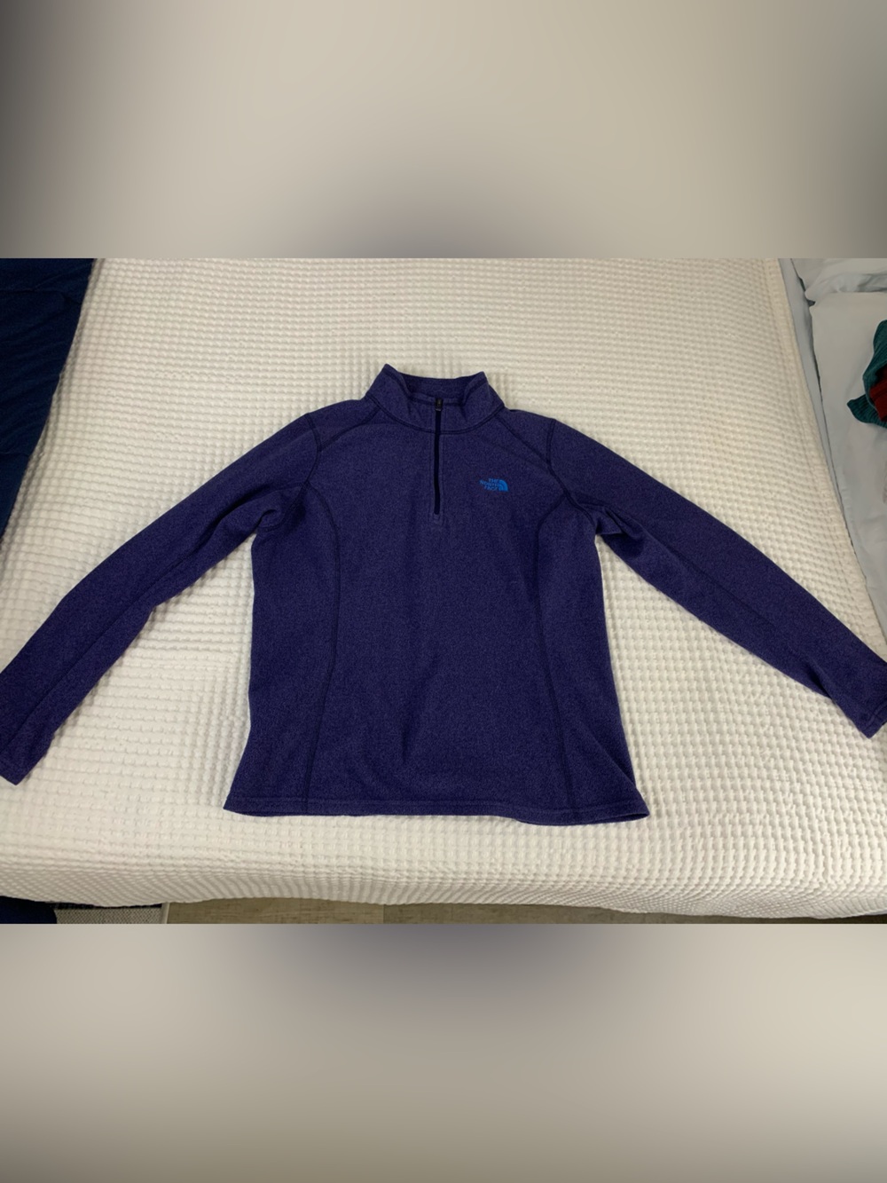 The North Face Women's Navy Half-Zip Pullover Size Large EUC